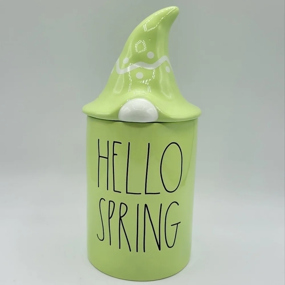Rae Dunn Hello Spring Knome Candle Garden Mint